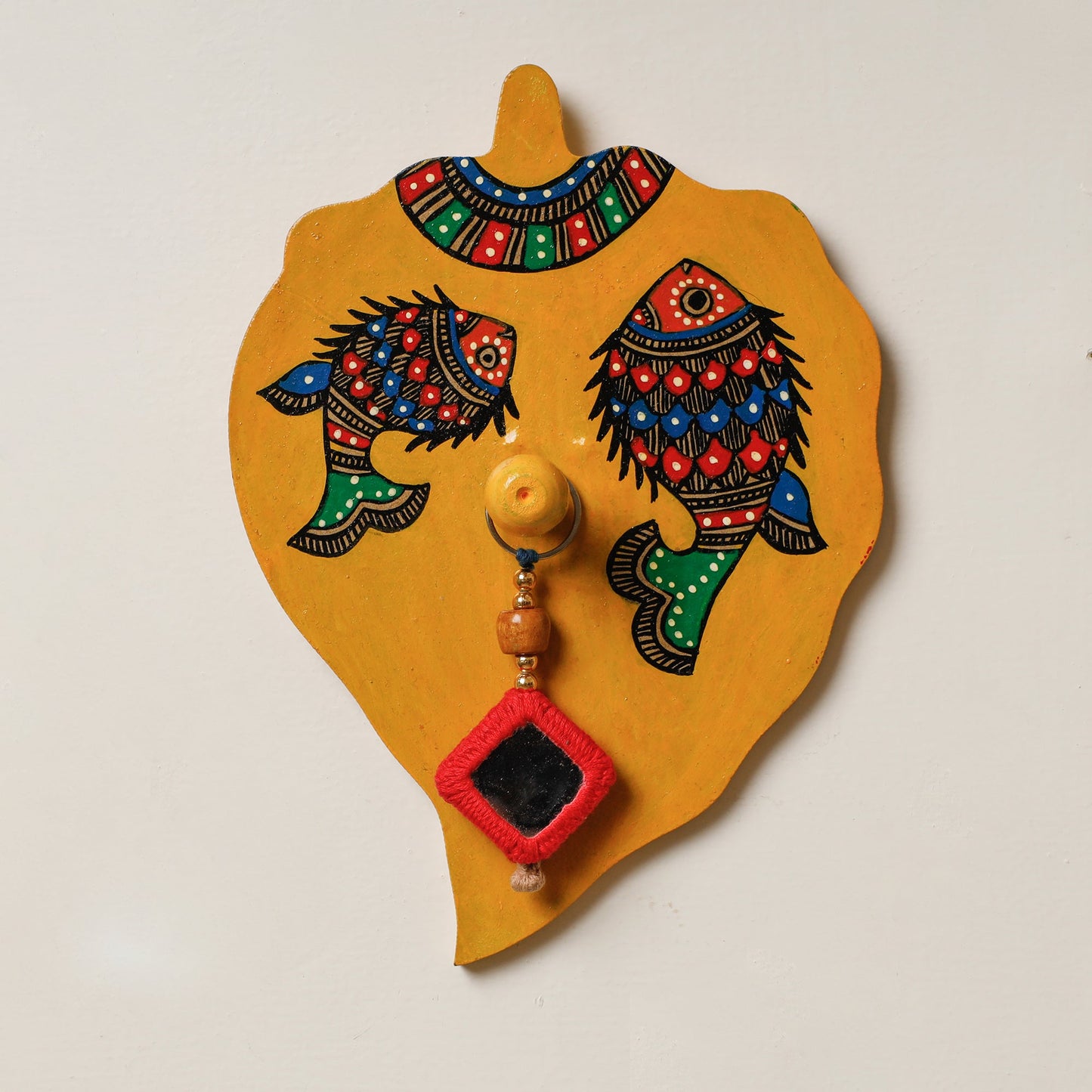  Madhubani Handpainted Wooden Wall Hanger 