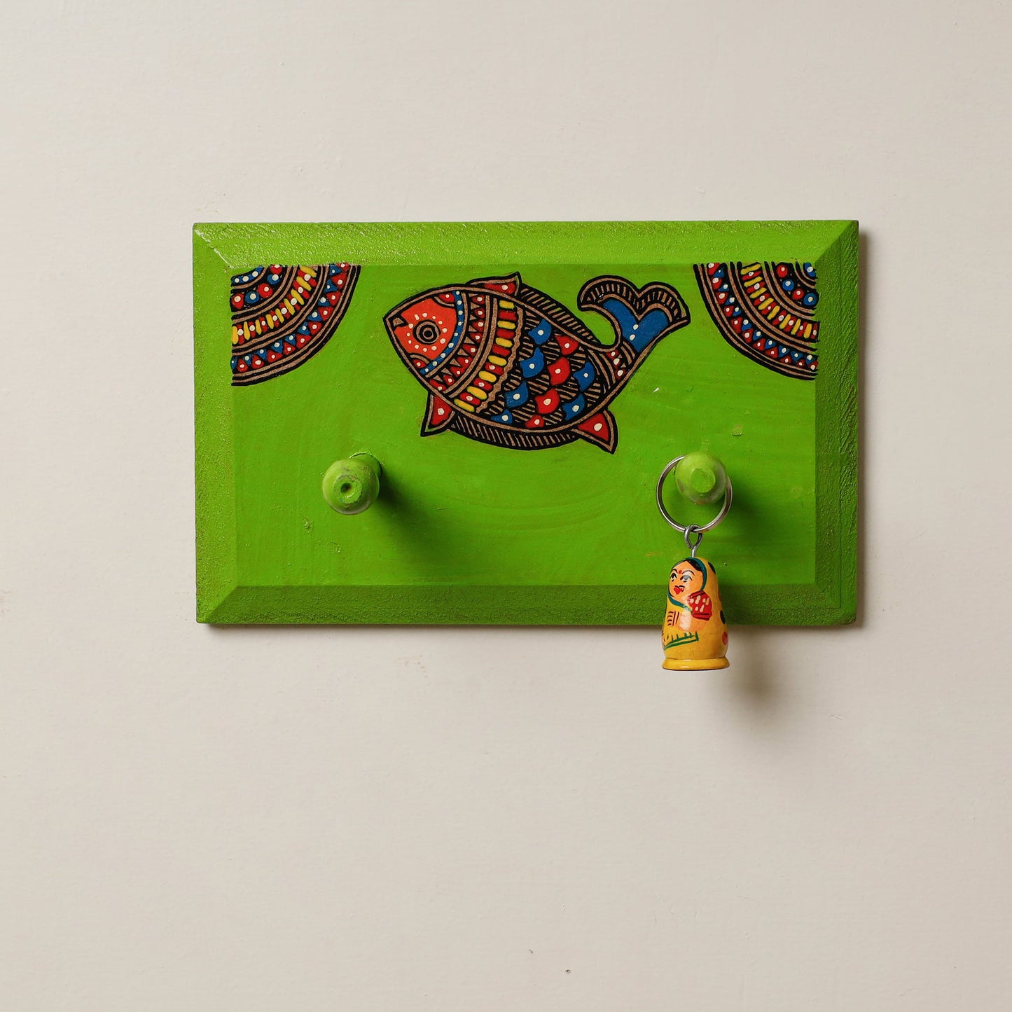  Madhubani Handpainted Wooden Wall Hanger 