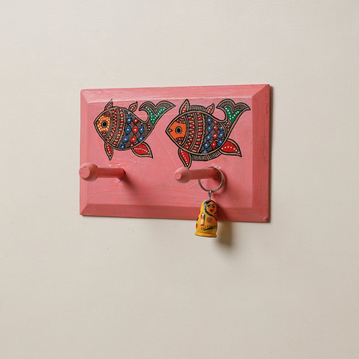  Madhubani Handpainted Wooden Wall Hanger 