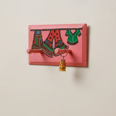  Madhubani Handpainted Wooden Wall Hanger 