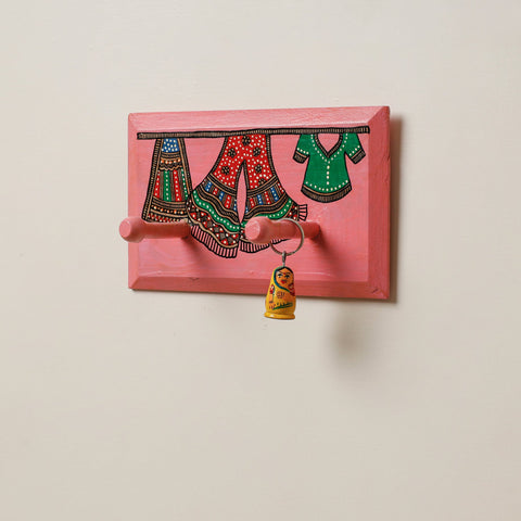  Madhubani Handpainted Wooden Wall Hanger 