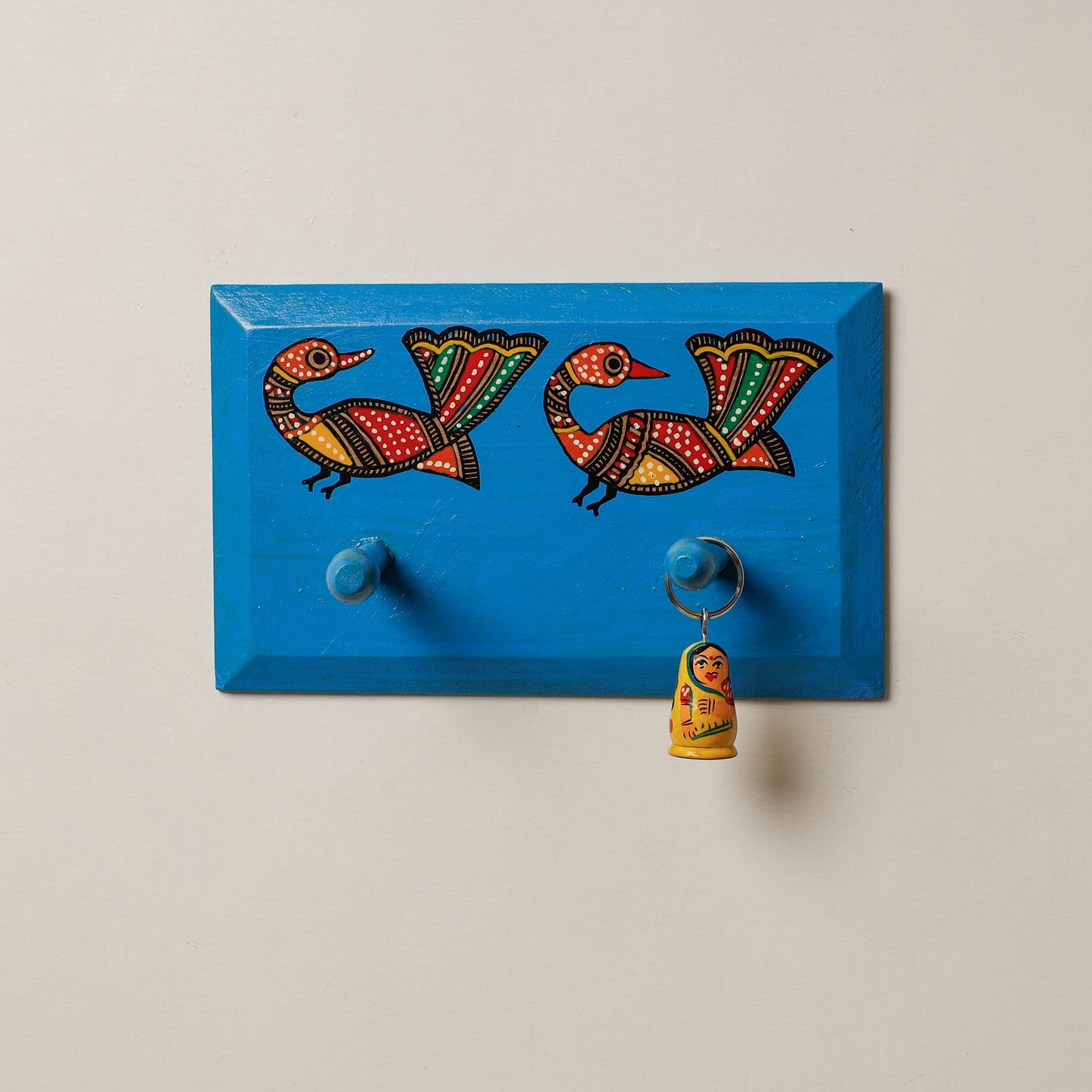  Madhubani Handpainted Wooden Wall Hanger 