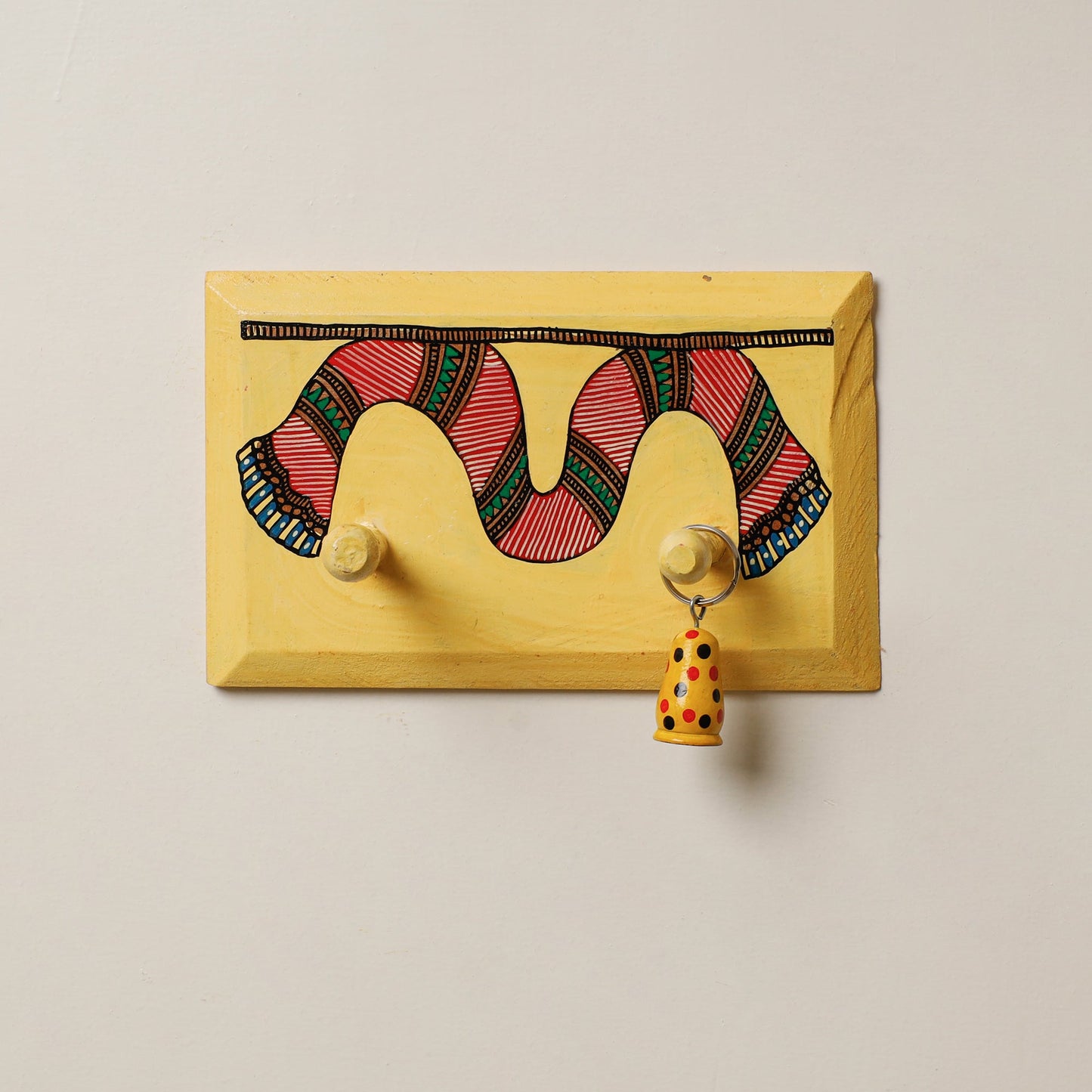  Madhubani Handpainted Wooden Wall Hanger 