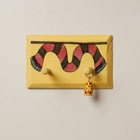  Madhubani Handpainted Wooden Wall Hanger 