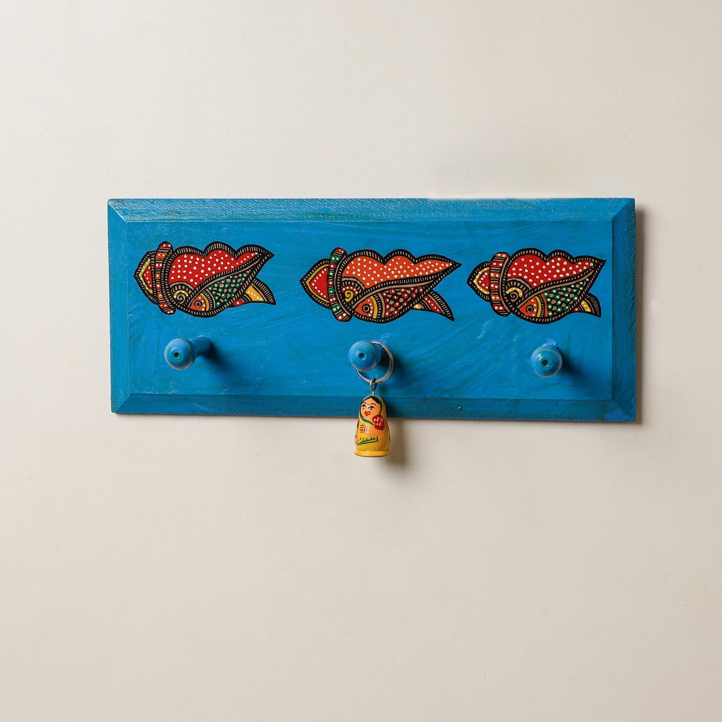  Madhubani Handpainted Wooden Wall Hanger 
