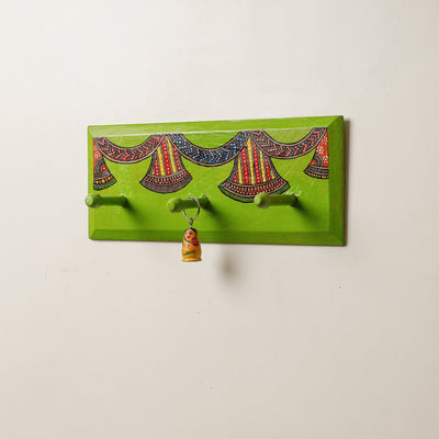  Madhubani Handpainted Wooden Wall Hanger 