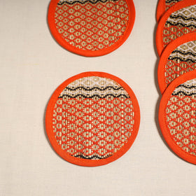 Madur grass round coaster of midnapore (set 6) 03
