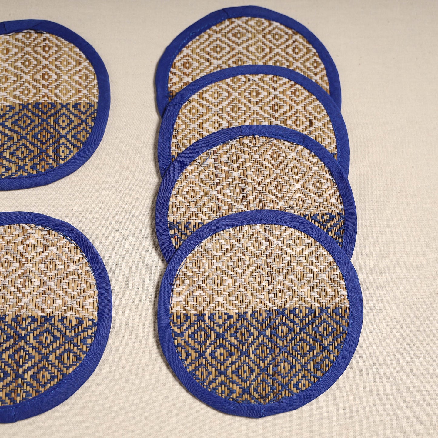 Madur grass round coaster of midnapore (set 6) 04