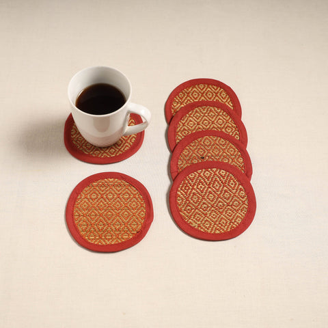 Madur grass round coaster of midnapore (set 6) 05