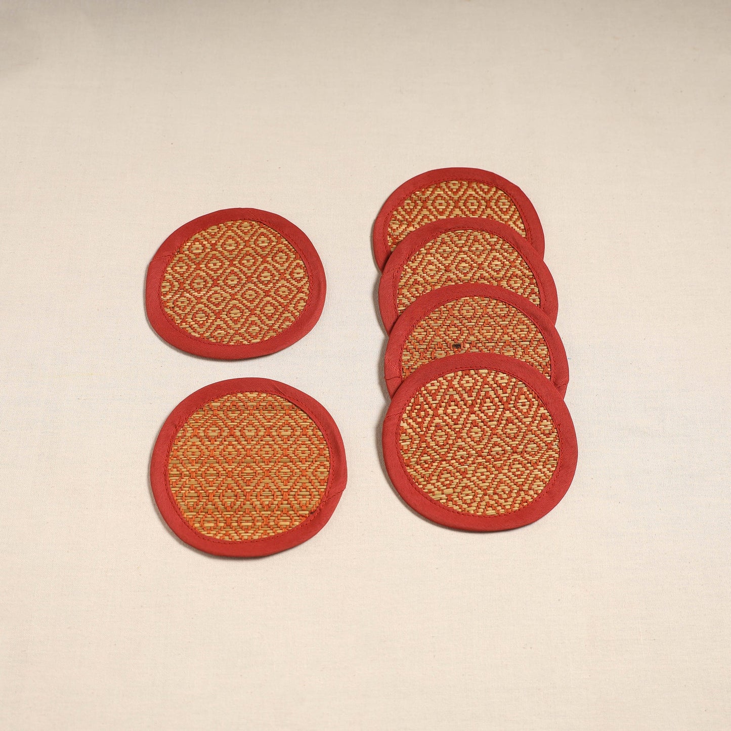 Madur grass round coaster of midnapore (set 6) 05