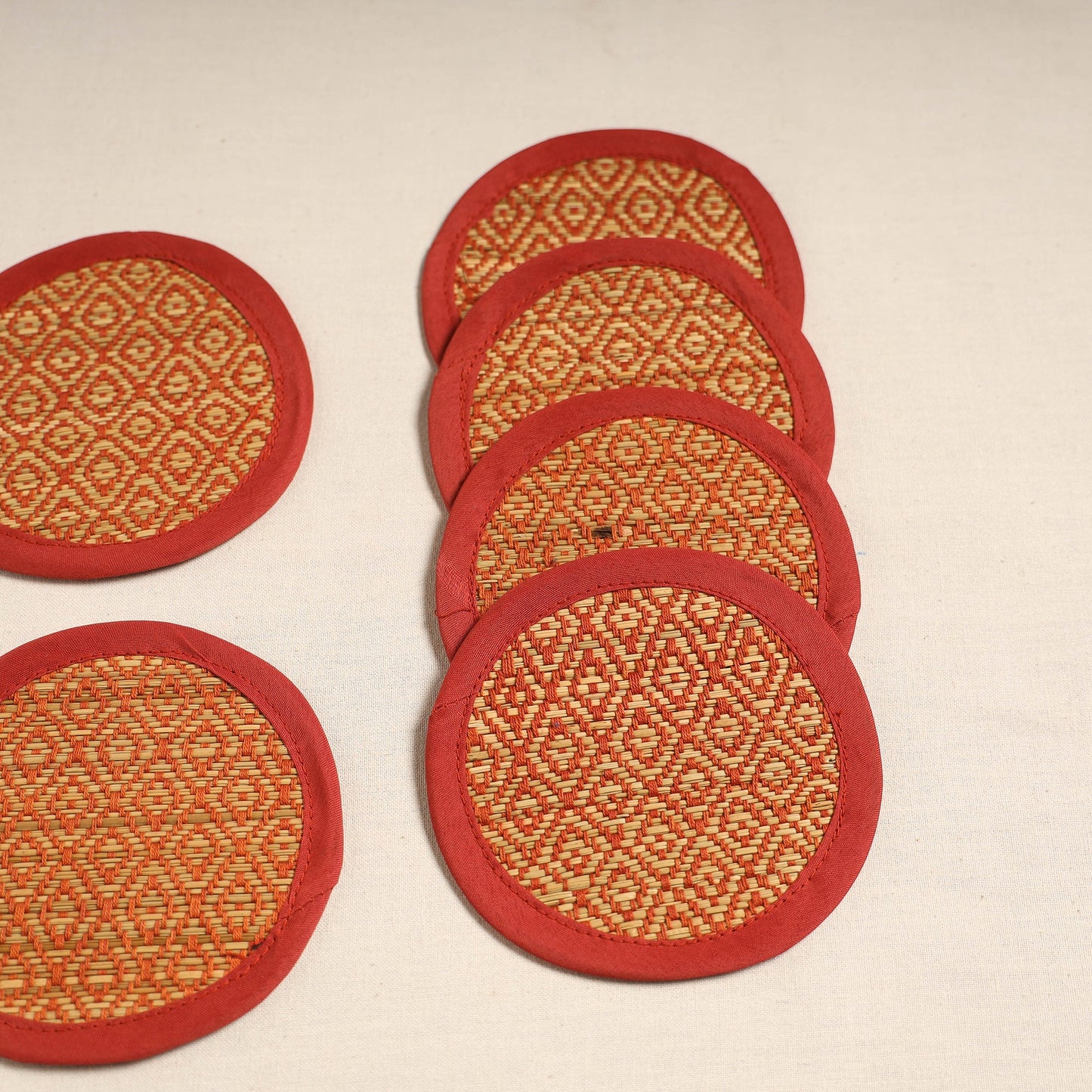Madur grass round coaster of midnapore (set 6) 05