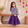 Girls Gota Work Floral Block Print Cotton Kurta with Sharara Set (3-4 Years) 30