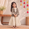Girls Gota Work Bagh Block Print Cotton Kurta with Sharara Set (3-4 Years) 44
