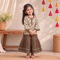 Girls Gota Work Bagh Block Print Cotton Kurta with Sharara Set (3-4 Years) 41