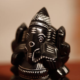 Mahabalipuram Stone Carving Chaturbhuja Lord Ganesha Idol 