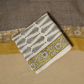 Maheshwari silk bagru hand 3pc unstitched dress material 05