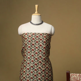 Maheshwari silk bagru hand 3pc unstitched dress material 08