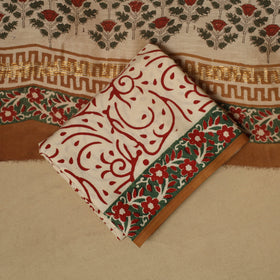 Maheshwari silk bagru hand 3pc unstitched dress material 08