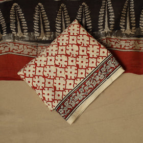 Maheshwari silk bagru hand 3pc unstitched dress material 09