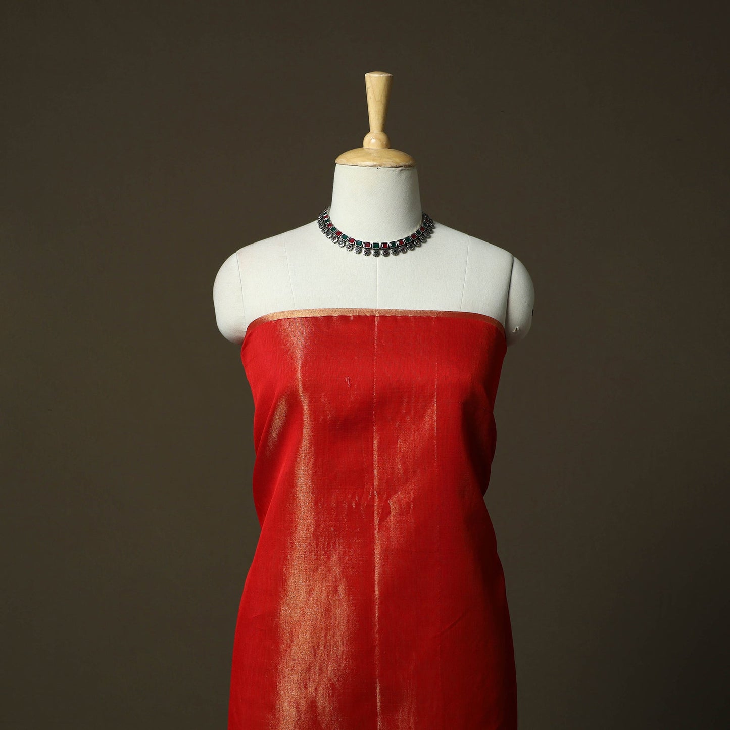 Maheshwari silk full tissue zari handloom 2pc unstitched