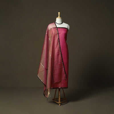 Maheshwari silk full tissue zari handloom 2pc unstitched