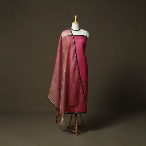 Maheshwari silk full tissue zari handloom 2pc unstitched