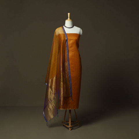 Maheshwari silk full tissue zari handloom 2pc unstitched