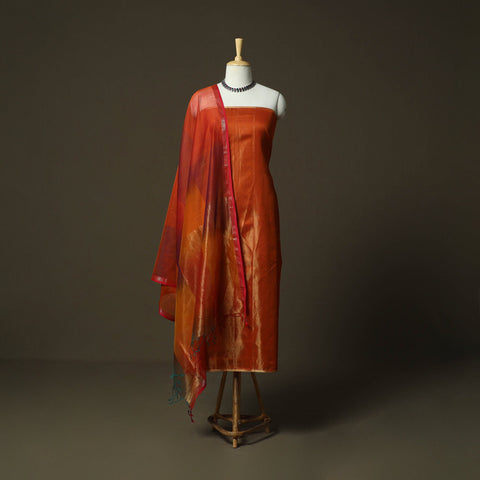 Maheshwari silk full tissue zari handloom 2pc unstitched