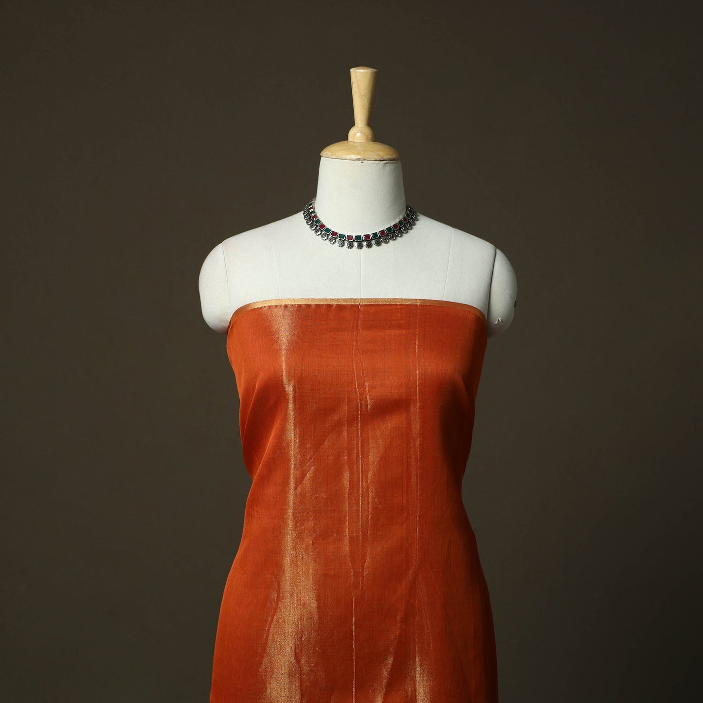 Maheshwari silk full tissue zari handloom 2pc unstitched