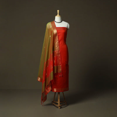 Maheshwari silk handloom 2pc unstitched dress material