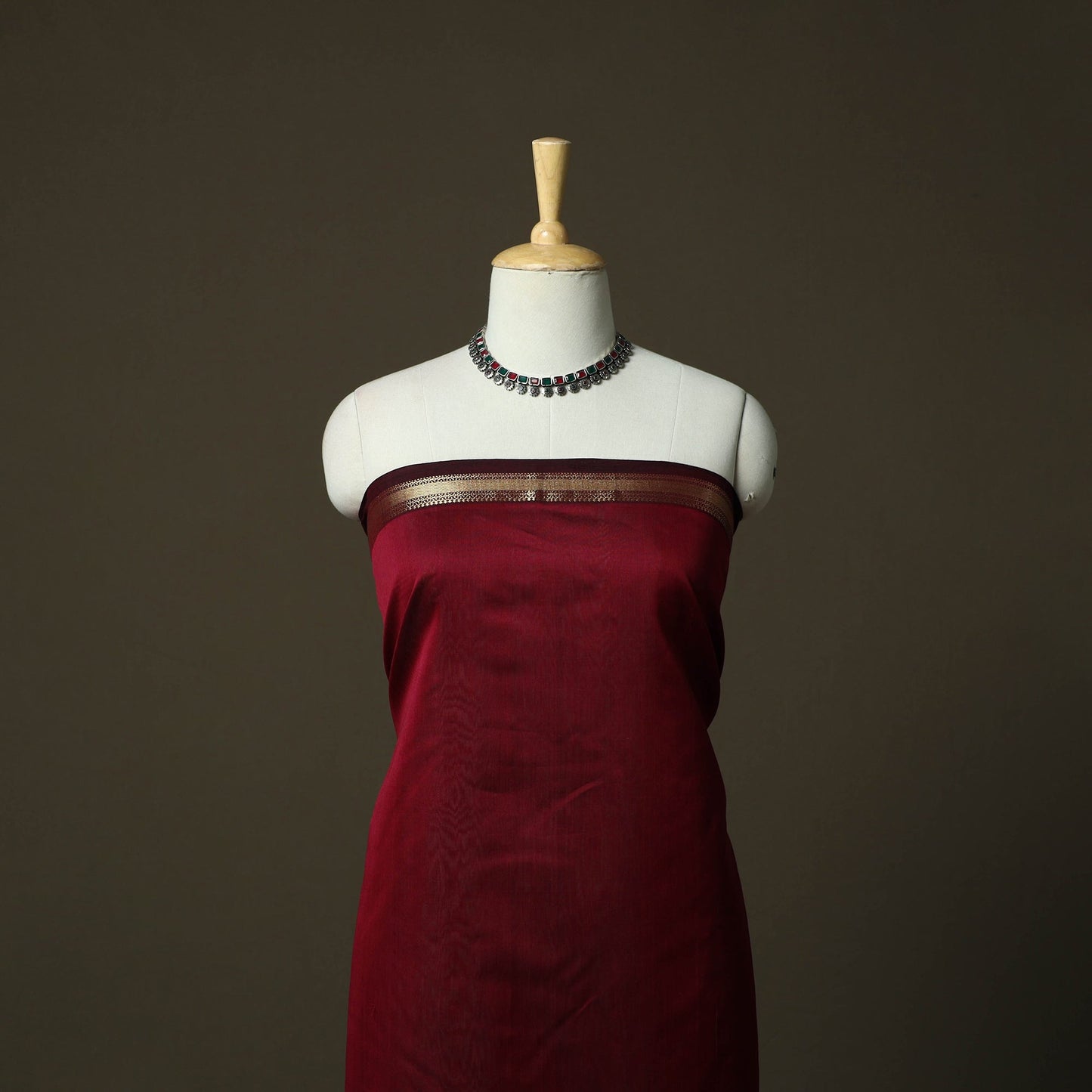 Maheshwari silk handloom 2pc unstitched dress material