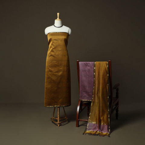 Maheshwari silk handloom 3pc unstitched dress material