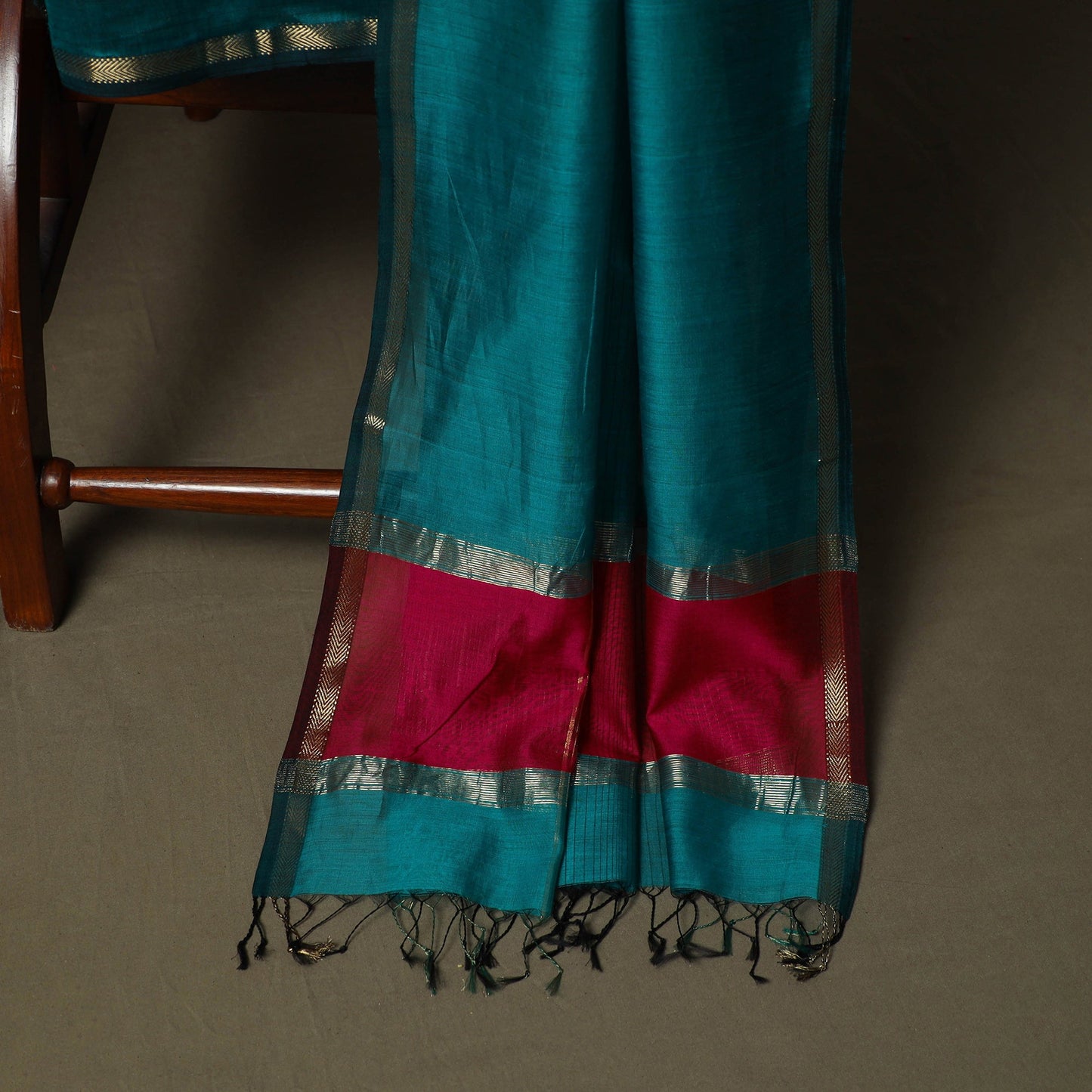 Maheshwari silk handloom 3pc unstitched dress material