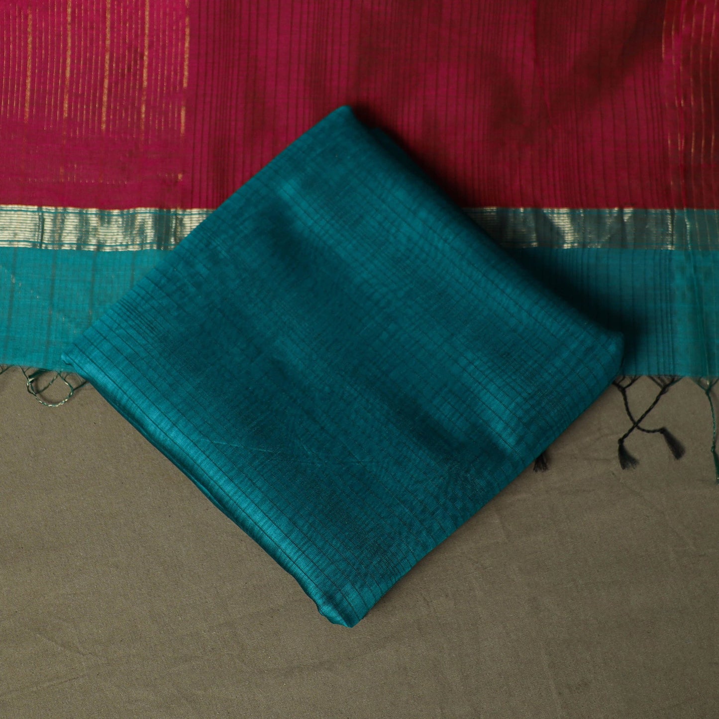 Maheshwari silk handloom 3pc unstitched dress material