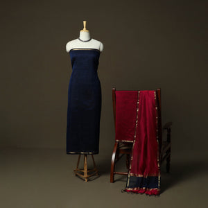 Maheshwari silk handloom 3pc unstitched dress material