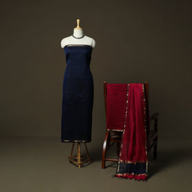 Maheshwari silk handloom 3pc unstitched dress material