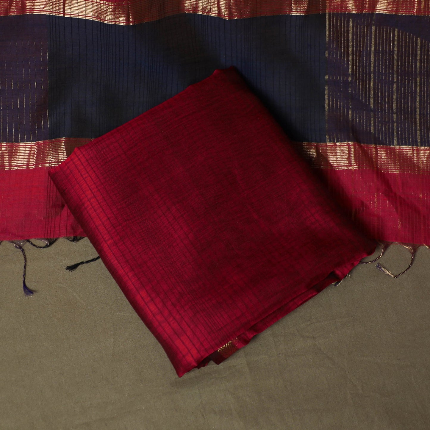 Maheshwari silk handloom 3pc unstitched dress material