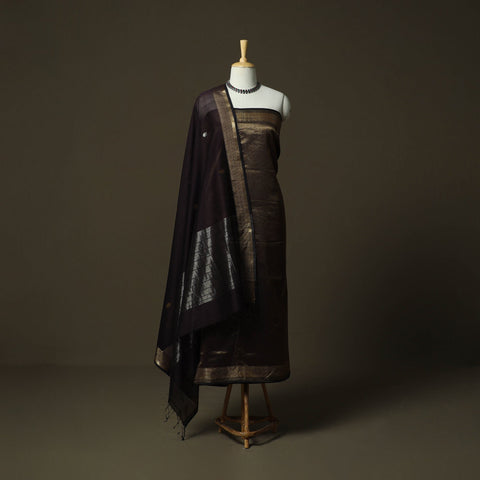 Maheshwari silk handloom heavy zari work 2pc unstitched