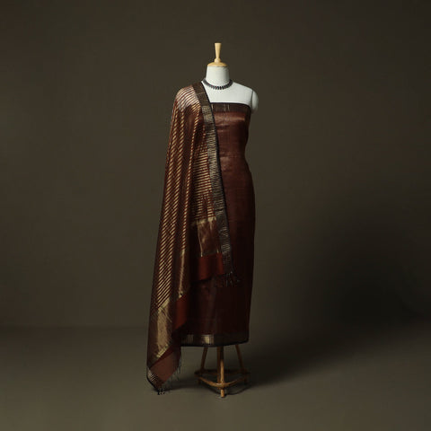 Maheshwari silk handloom heavy zari work 2pc unstitched