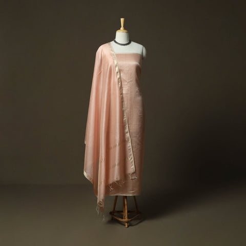 Maheshwari silk handloom heavy zari work 2pc unstitched