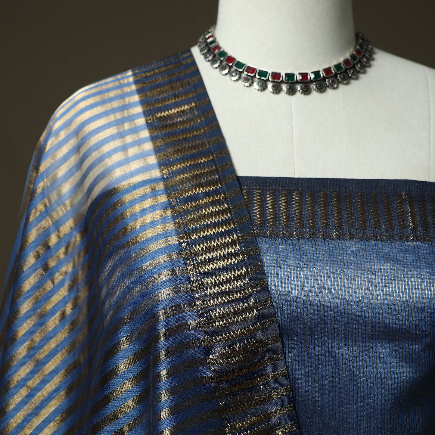 Maheshwari silk handloom heavy zari work 2pc unstitched