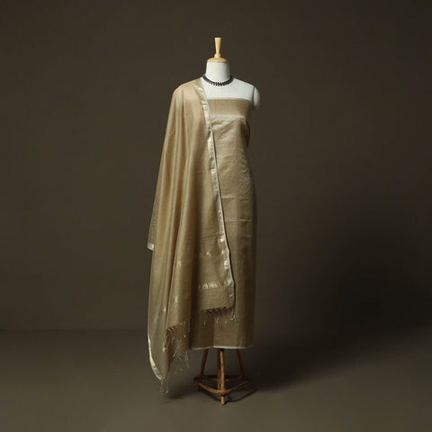 Maheshwari silk handloom heavy zari work 2pc unstitched