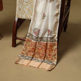 Maheshwari silk sanganeri hand 3pc unstitched dress