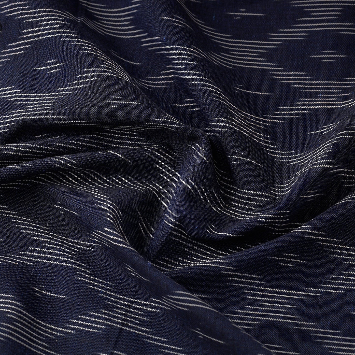 Buy Majestic Navy Blue Pochampally Ikat Weave Cotton Fabric 14 Online at iTokri.com