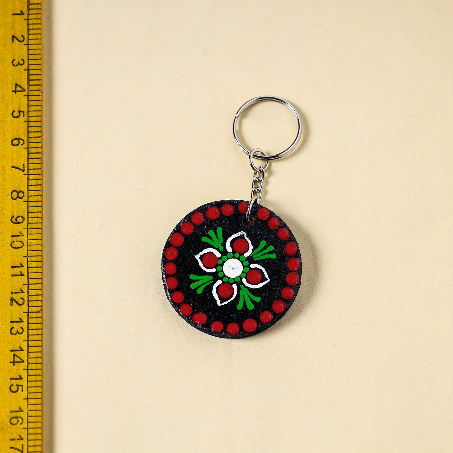 Mandala art handpainted keychain - handcrafted