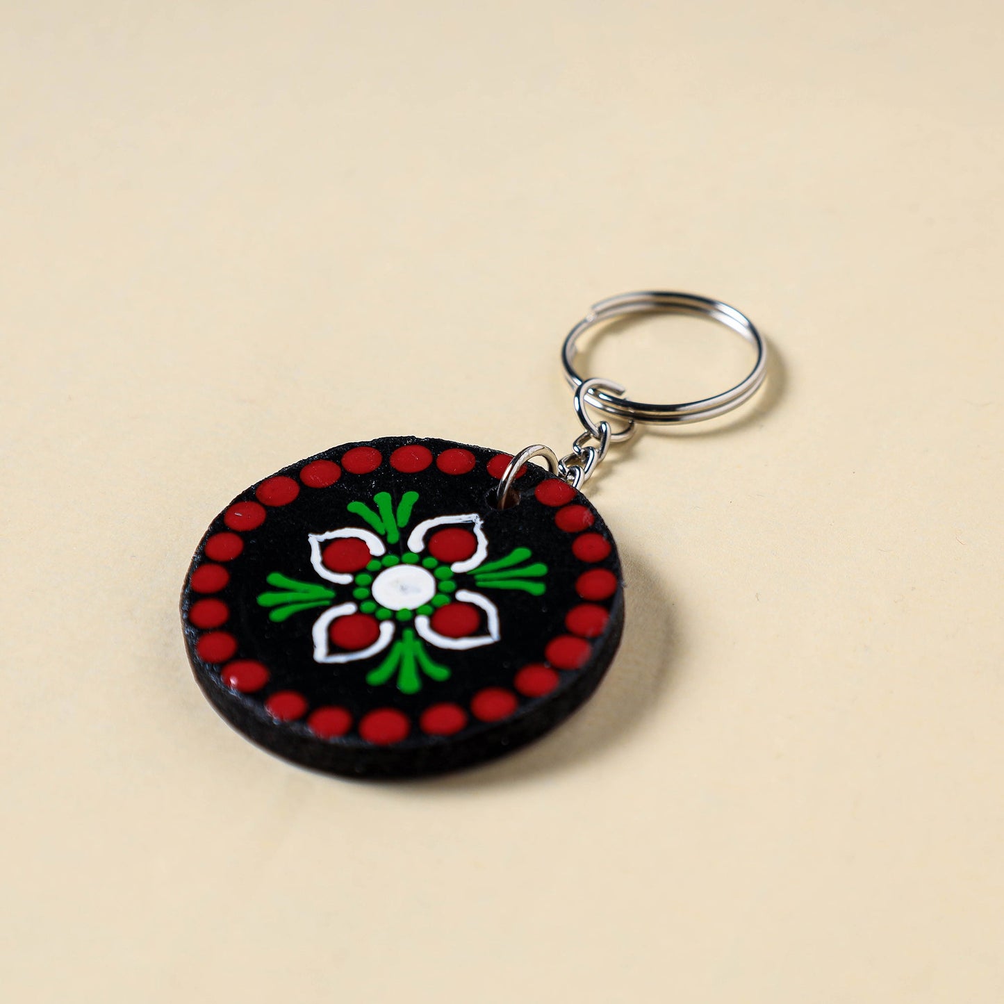 Mandala art handpainted keychain - handcrafted