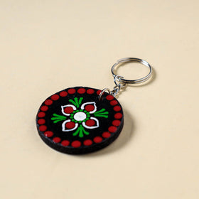 Mandala art handpainted keychain - handcrafted