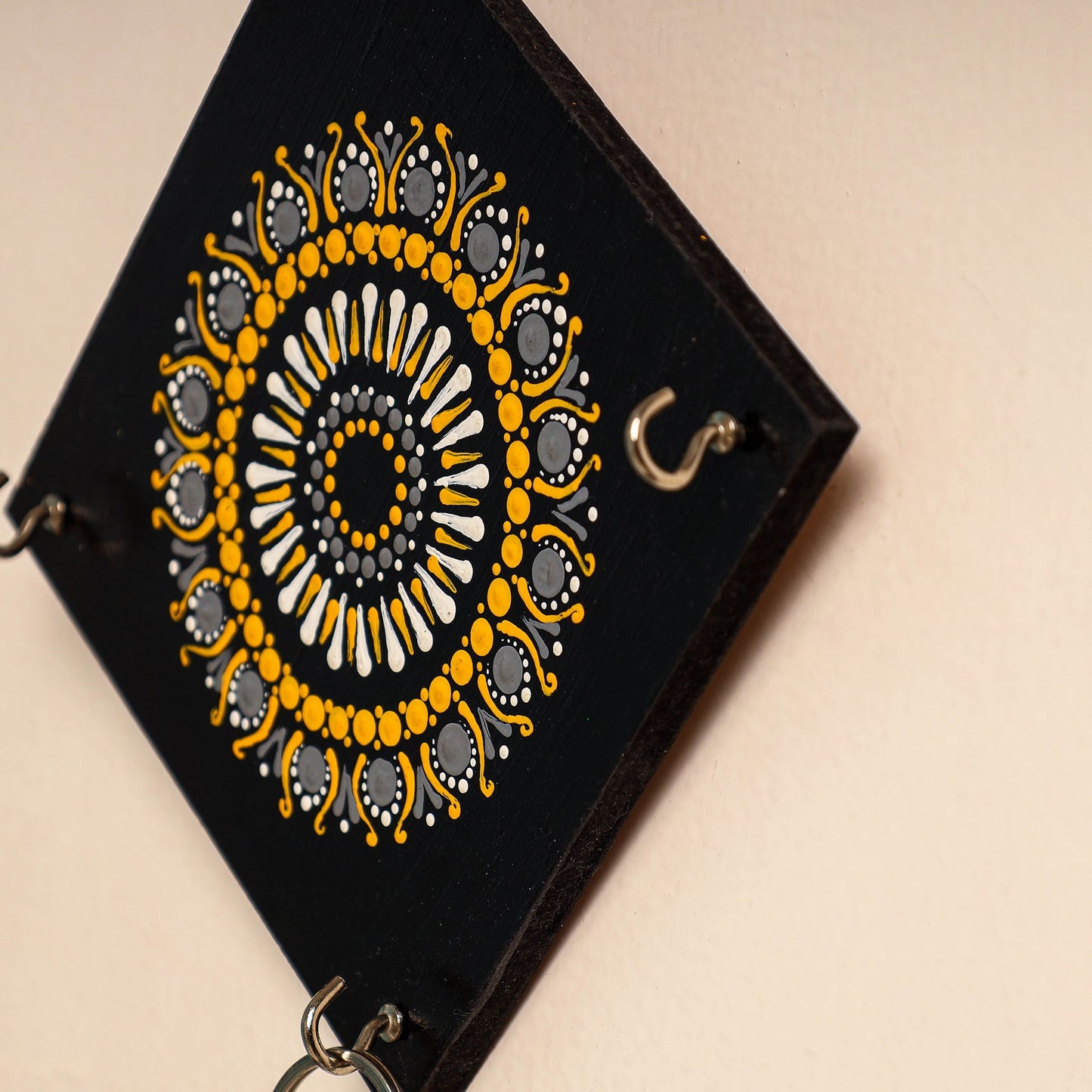 Mandala Art Handpainted Keyholder (7 x 7 in)