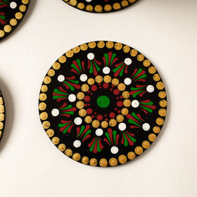  Mandala Art Handpainted Wooden Coasters (Set of 6) 