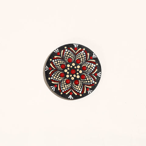 Mandala Art Handpainted Wooden Magnet